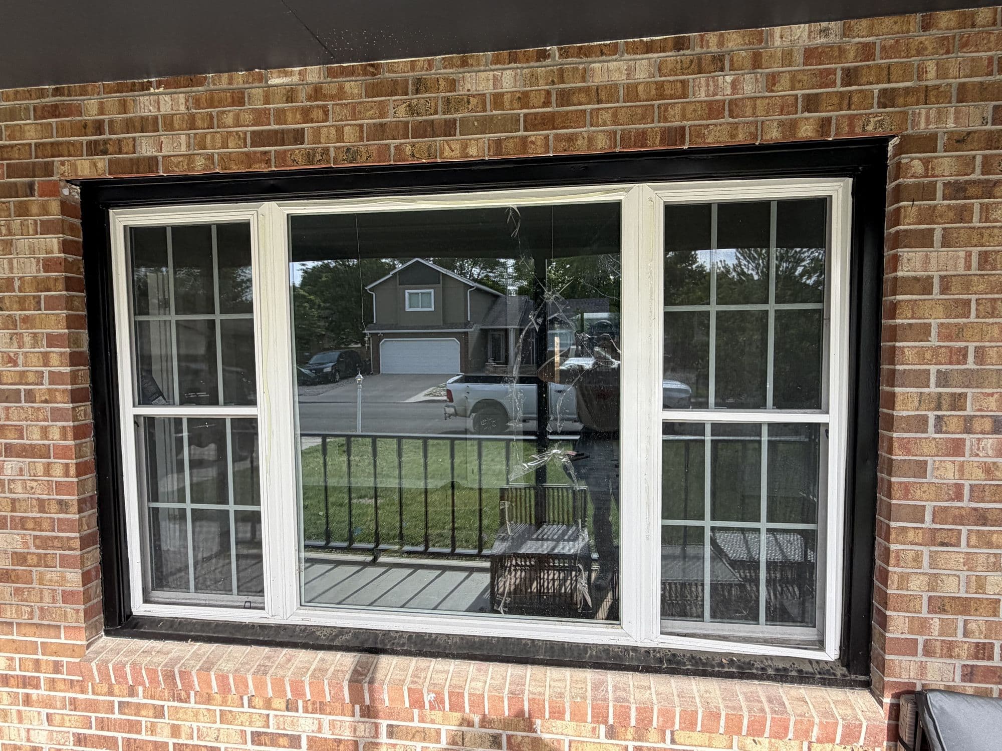 New bay window installed on a home exterior