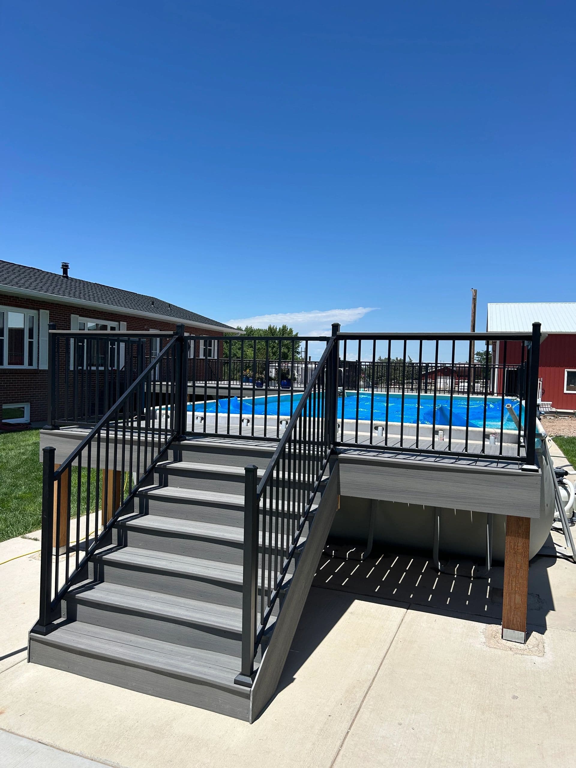 Custom pool deck built by Grain & Glory in Northern Colorado